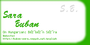 sara buban business card